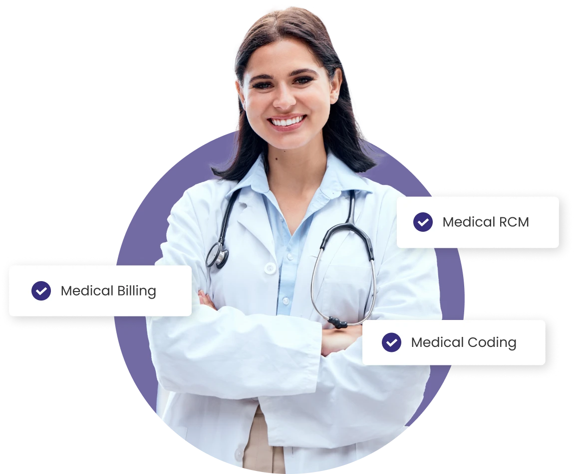 Smiling healthcare professional representing Apex Precision Billing services